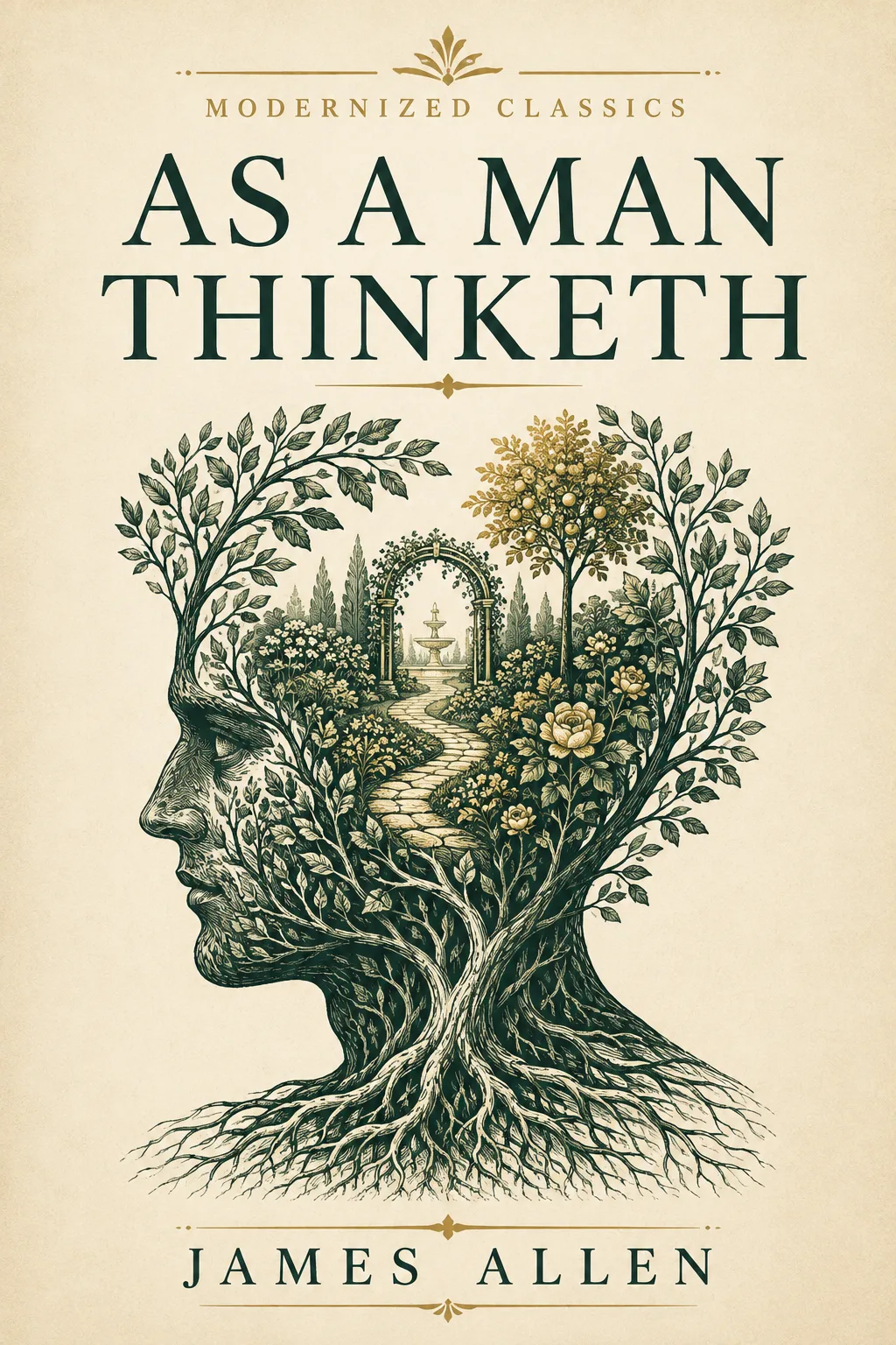 Illustrated cover of As a Man Thinketh by James Allen