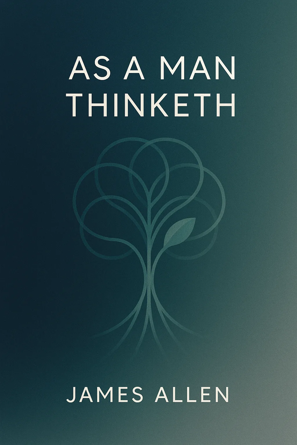 Cover art for As a Man Thinketh featuring a portrait of James Allen or thematic imagery representing thought and growth