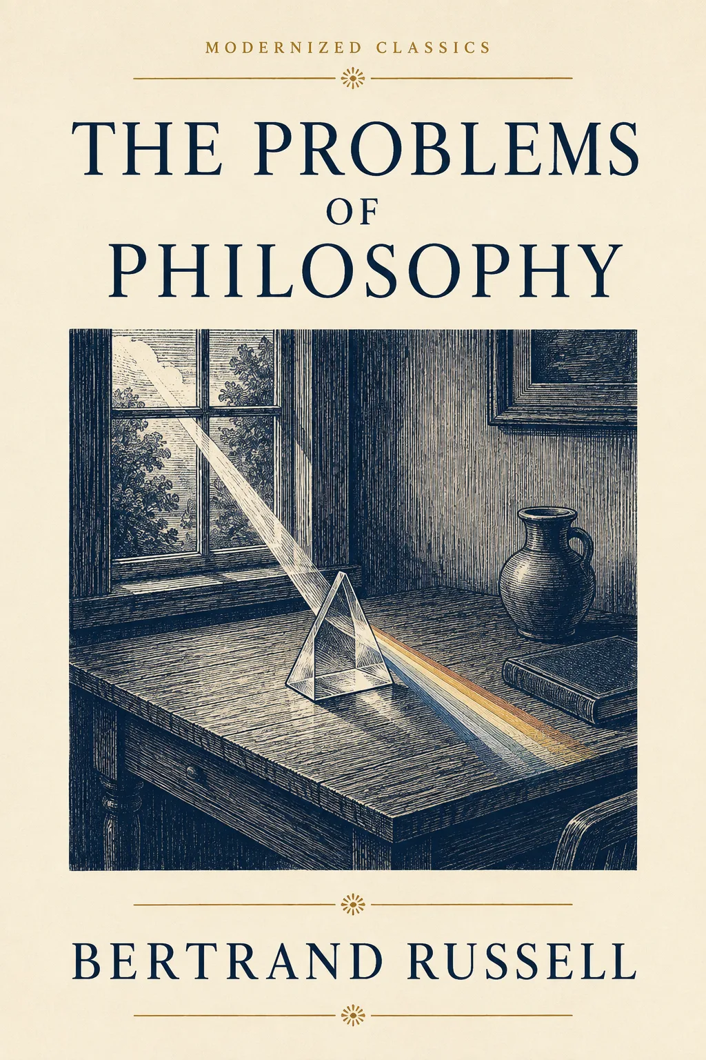 The Problems of Philosophy by Bertrand Russell, a redesigned illustrated cover.